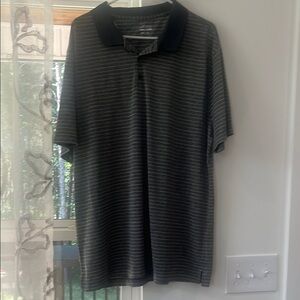 Men's Striped Polo Shirt - Two Tone Gray